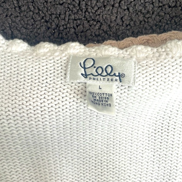 Lilly Pulitzer button up white cardigan  Large - Picture 2 of 3
